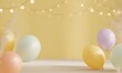 © simba kim - luxurious event backdrop with a completely solid yellow-colored wall, perfectly uniform and smooth with no patterns or gradients, no bokeh on the wall