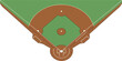 © Admint - Clean and simplified illustration of a baseball field with accurate lines and solid colors
