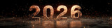Sparkling 2026 New Year Celebration with Golden Glittering Numbers and Festive Light Particles, Promising a Bright and Prosperous Future, Perfect for Celebrations