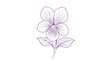 © kadal - Elegant violet flower line art illustration in bloom displaying intricate floral patterns and