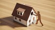 © Gennyson Marinho - Protecting your dream home with insurance or searching for a safe neighborhood makes sense with this house and paper cutout symbol