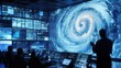 © munirahsamsudin - Scientists analyzing hurricane data in a weather warning center