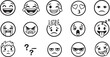 © Ibrahim Khalal - Outline emoji faces displaying diverse human feelings and moods