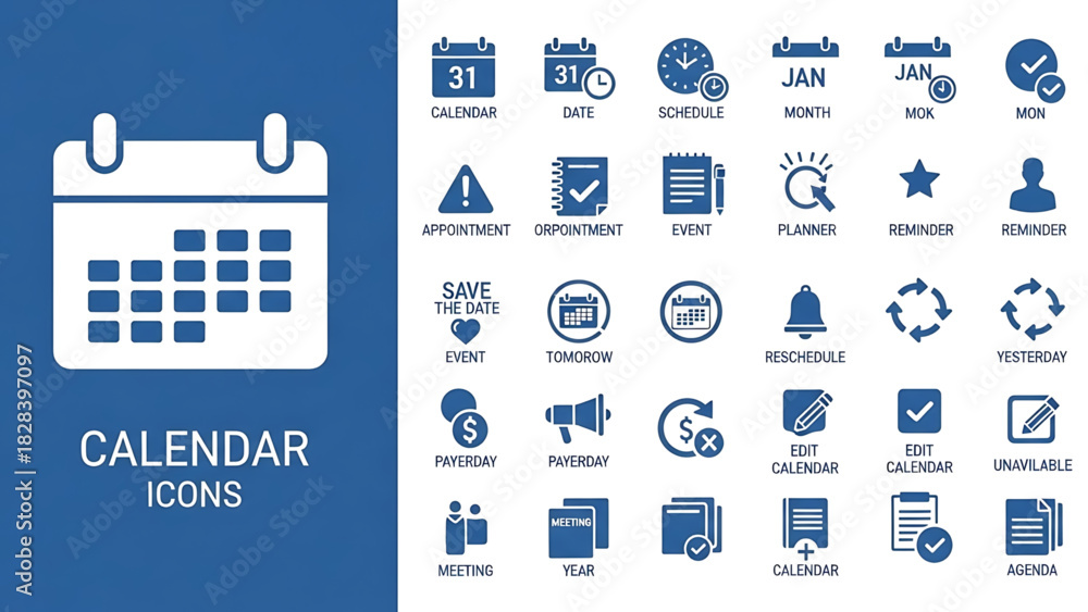 Solid vector icons collection featuring templates, layouts, flowcharts ...
