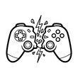 © Shoaib - Stylized broken video game controller illustration isolated on white background