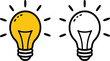 © MDMOKLASUR - Light bulb icons, cartoon style vector, idea and energy concept, on off comparison, creativity symbol, white background, minimal design