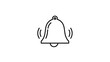 © Cilpii - Ringing bell notification icon in a minimalist line art style. Vector graphic illustration of an alert or alarm symbol isolated on a white background