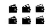 © Gandalf - Black wallet icons in silhouette style with cash insert