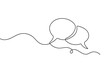© Habiza19721 - Speech bubble simple one line drawing clean minimalist outline vector graphic icon with background