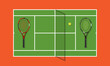 © antoniofrancois - Top view of large tennis court layout