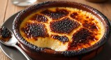Delicious Creme Brulee Dessert with Caramelized Sugar Crust.