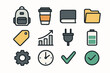 © Architect - Book cup student vector life icons tag gear battery coffee chart icon