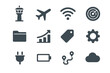 © Дар'я Солтис - Battery airport tag icons tower icon plug signal chart airplane vector wifi