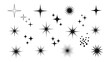 © MdAbdul - Diverse collection of black star and sparkle vector icons, perfect for adding light effects, magic, and festive decoration to designs