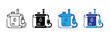 © Bar - Clean water filter system icon showing purification process with droplet, pipe, and container for liquid processing and hygiene.