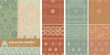 © PabanBiswas - Ramadan kareem greeting card with geometric patterns and islamic architectural elements in warm earthy tones