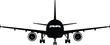 © Snap Flare - Airplane silhouette vector graphic front view commercial aviation jet eps