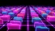 © Planetz - Abstract network grid with files and folders, futuristic software interface, digital document management system, store, search and organize documents, corporate business, paperless office