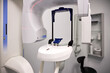 © R_Yosha - Modern panoramic dental X ray machine diagnostics in dentistry. CBCT Cone Beam Computed Tomography medical technique uses cone shaped X ray beam to create 3D images of teeth, jaw, nerves and sinuses.