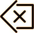 © Emran Hossain - Simple outline icon of a back arrow with a cross