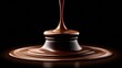 © Anat art - Melting Chocolate Syrup Drips Onto a Glossy Black Surface Creating a Rich, Inviting Visual Effect