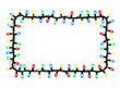 © dipu - Rectangular frame of colorful christmas lights isolated on transparent background