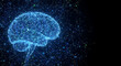© Digital - Artificial Intelligence Concept Showing Neural Network Connection With Human Brain Over Black Background Representing Machine Learning Process in 150 Char
