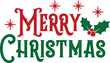 © AllYearRoundDesigns - Merry Christmas typography clip art design on plain white transparent isolated background for card, shirt, hoodie, sweatshirt, apparel, card, tag, mug, icon, poster or badge