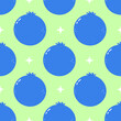 © Yevhen - Cute blueberry fruit seamless pattern on green background