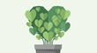 © krisnanto - Green heart-shaped leaves growing from a potted plant, symbolizing growth and nature's love