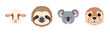© supplement - Cartoon animal faces: sheep, sloth, koala, seal illustrations