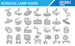 © SANTI - Operating theater lamp outline icon set for healthcare design