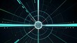 © andra - Abstract digital tunnel with bright neon lights and geometric patterns, representing speed, technology, and futurism