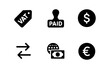© 123levit - Monochrome financial and payment icons featuring vat, paid, and currency symbols