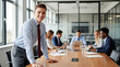 © Alexandr Peers - Executive leadership training session with team lead presenting at boardroom table about performance review, corporate governance priorities, strategic planning development and management coaching