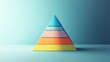 © Amree - Colorful geometric pyramid structure with layered sections representing growth, hierarchy, and progress in a minimalist setting