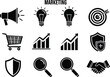 © dhorido studio - Marketing Strategy Icons Set Business Growth and Promotion