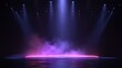 © DaniCreative - Illuminated Stage with Colored Lighting and Fog against Black Background