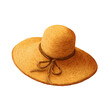 © Romim - Woven straw sun hat with ribbon bow isolated on transparent background