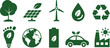 © fatimatz - A complete set of ten green eco friendly sustainable energy icons on a pure white canvas