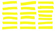 © Etika - Collection of yellow highlighter marks on black background