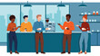 © PDWN Creative - Diverse professional team enjoying a casual coffee break in a modern office setting, fostering communication, collaboration, and positive workplace relationships