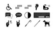 © Demas - Accessibility Aid Vector Icons Wheelchair, Braille, Hearing Aids & More