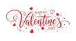 © Mostafizur - Elegant red script typography wishing happy valentines day with small heart and dot embellishments isolated on whiteBackground image