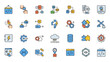 © Diyasa - Collection of colorful icons representing software development and data management.