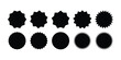 © MindVision - Set of Ten Black Starburst Badges Vector Icons for Promotional Seals, Guaranteed Labels, and Sale Stickers