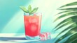 © seharartworks - Refreshing summer cocktail with ice and mint a perfect drink for hot weather and beach vacations