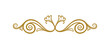 ©  MVectors - Gold classical decorative floral ornament divider with elegant curls and stylized leaf patterns on white background