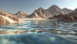 © Mauluddin - Scenic vista of a tranquil lake with rugged terrain and distant mountain range in soft focus