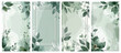 © Mariia - sage green floral background with frames suitable for social media wedding invitations set